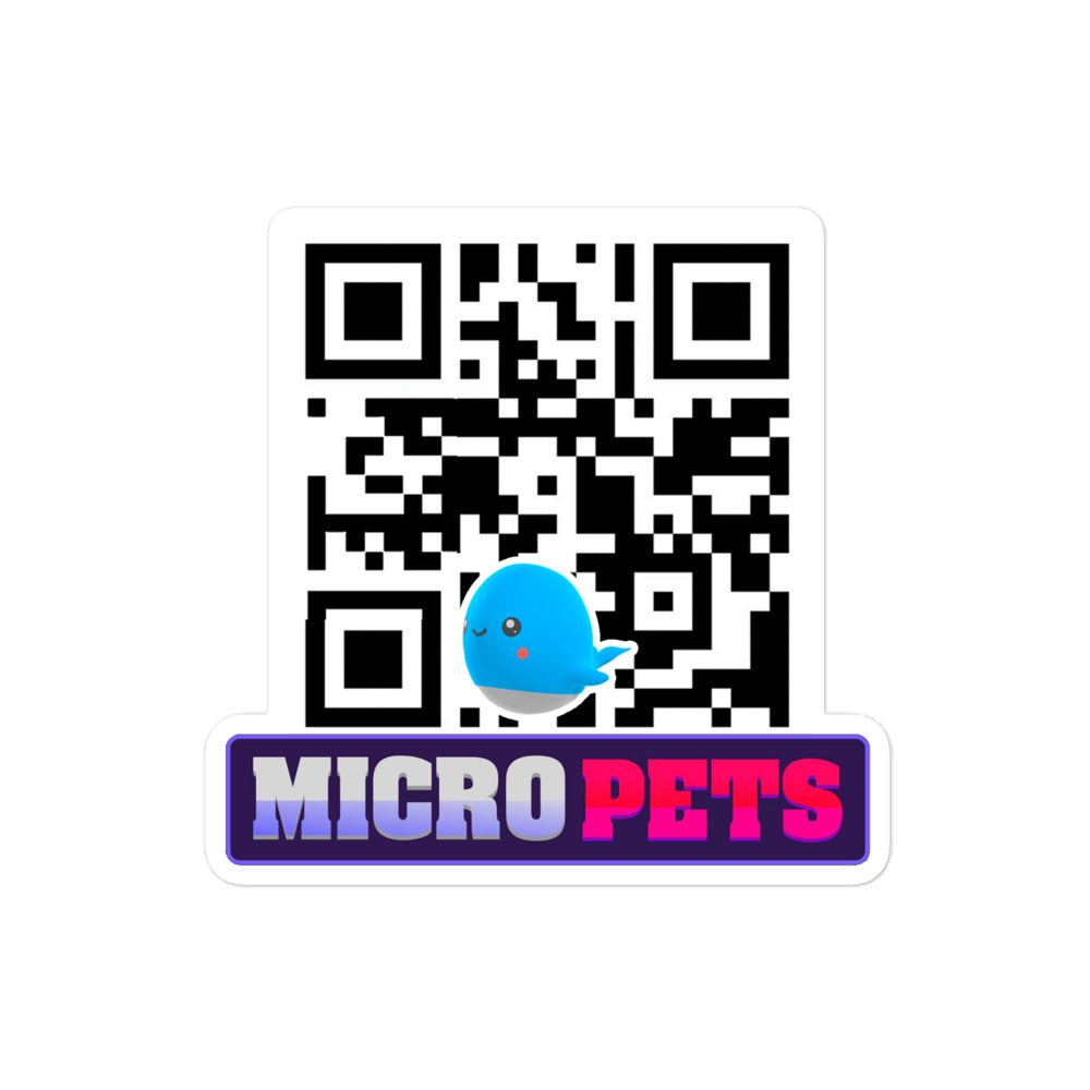 Micropets Whale QR Code Sticker