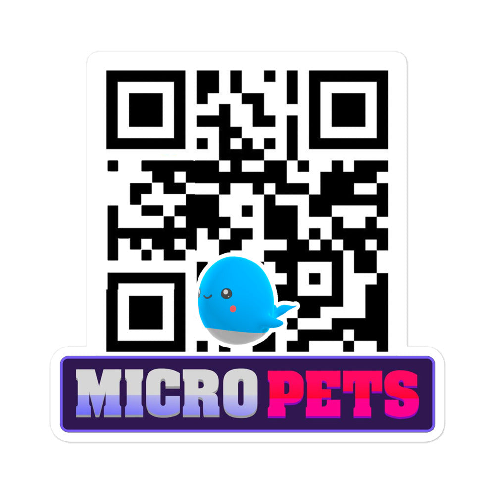 Micropets Whale QR Code Sticker