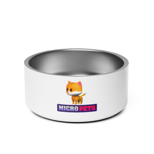 Stainless Steel Cat Bowl with MicroPets Cate Pet